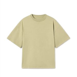 T-shirt pour homme surdimensionné à coupe ample, streetwear personnalisé, en coton peigné 100%, blanc uni, col rond, taille régulière, personnalisable, hip hop - Product Image 1