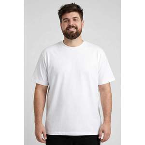 T-shirt basique à col rond et manches courtes pour homme TOMMYLIFE, taille plus, bleu marine, coupe confortable, 94% coton mélangé, modèle 88072 - Product Image 5