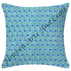 Funda de cojín con estampado de bloque de mano, cómoda funda de cojín con estampado de bloque de mano para sala de estar, dormitorio, funda de cojín de 20 ", cojín de lujo indio - Product Image 1
