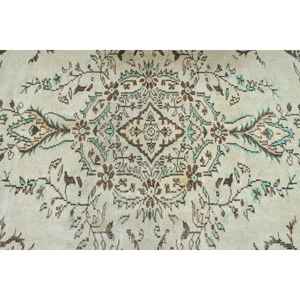 Alfombra de 3.8x7.8 pies, Alfombra Turca Vintage, Alfombra Marroquí Marrón y Azul - Product Image 4