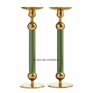 Dernier modèle Arrivée Base en métal plaqué or de haute qualité et dessus avec forme ronde Verre clair Bougeoirs design uniques - Product Image 3