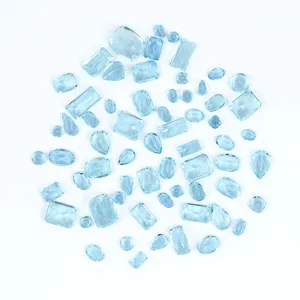 100% echte facettierte schneiden Aquamarin Edelstein bei Bulk Free Size Mixed Shaped Loose Großhändler und Hersteller aus Indien