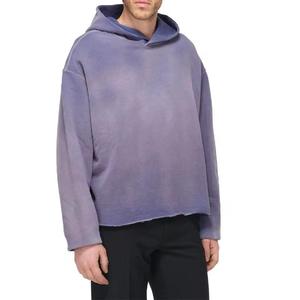 Sudadera con capucha de lana de peso pesado de alta calidad personalizada, diseño de lavado ácido lavado y desteñido por el sol, aspecto desgastado para invierno - Product Image 1