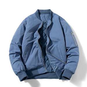 Veste en fourrure pour homme en gros, veste universitaire en cuir véritable sur mesure, col montant, lettre, uni, teinture unie, fermeture éclair pour l'hiver, moto - Product Image 3