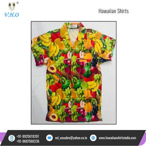 เสื้อฮาวายผ้าฝ้ายลำลองสำหรับผู้ชาย,เสื้อพิมพ์ลายผลไม้แขนสั้น - Product Image 2