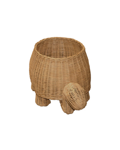 Encantadora cesta de ratán con forma de tortuga para un almacenamiento único y un toque decorativo divertido para el hogar - Product Image 3