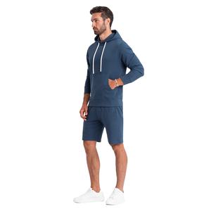 Conjunto de Sudadera con Capucha y Pantalones Cortos de Verano para Hombre, Estilo Urbano, Informal, Ligero, Ropa de Gimnasio, Proveedor de Fábrica con Etiqueta Privada OEM Personalizada - Product Image 3