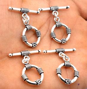 Fermoir Bali 18X28MM Fermoir à bascule Cuivre oxydé plaqué argent sterling plaqué or 18 carats B562 - Product Image 3