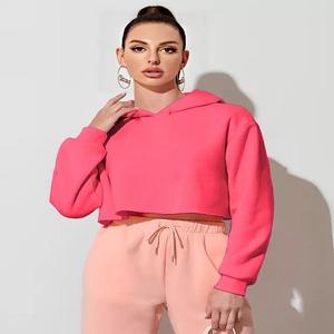 Sudadera con capucha sólida de manga larga informal para mujer de calidad superior, talla XS personalizada, uso de invierno de Terry bordado de alta tecnología, ajuste perfecto para - Product Image 1