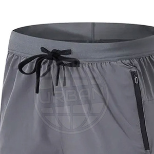 กางเกงขาสั้นออกกำลังกายของผู้ชายแบบปรับแต่งได้โลโก้เอวยางยืดสไตล์พื้นทำจากโรงงาน - Product Image 6