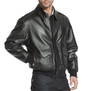 Veste d'hiver en cuir véritable pour hommes respirante en coton rempli de moto à la mode à manches longues avec fermeture éclair couleur unie marron décontracté - Product Image 6