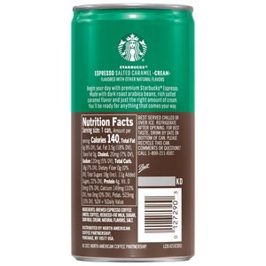 Starbucks Espresso y Crema, Caramelo Salado, Latas de 6.5 fl oz (Paquete de 12), Bebida de Café Helado - Product Image 4