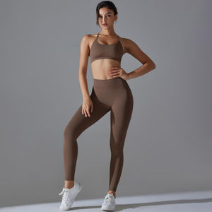OEM femmes Yoga sans couture ensemble sport Leggins Gym sans couture soutien-gorge Scrunch fesses Leggin ensemble logo personnalisé pantalon haute qualité costume - Product Image 6