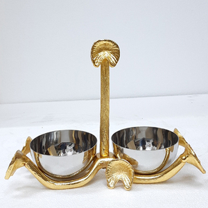 Bol japonais plaqué or poli forme ronde en acier inoxydable aluminium métal Design très luxe bol décoratif pour la maison - Product Image 1