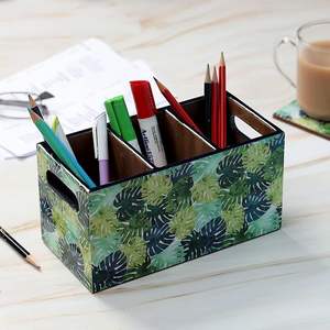 Porte-cuillères en bois classique à trois niveaux réglable avec impression d'art coloré pour le comptoir de cuisine et la cuisine - Product Image 6