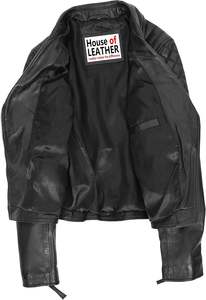 2025 nueva primavera otoño mujer cuero Real Cruz Zip Biker estilo chaqueta mujer cremallera solapa suelta cuero genuino - Product Image 5