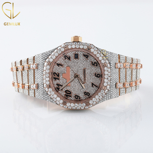 Lujoso Alta Calidad recién llegados Iced Out VVS Moissanite diamante chapado en oro rosa Hip Hop reloj de pulsera precio al por mayor - Product Image 6