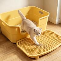 Bac à litière pour chat en plastique écologique PP Bentonite, grande capacité, facile à nettoyer et anti-odeurs