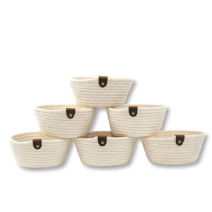 Panier en corde blanche Monli, élément décoratif élégant pour le salon - Product Image 1