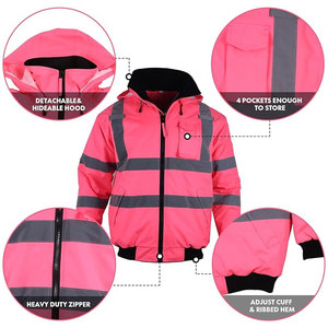 Veste d'hiver haute visibilité personnalisée pour hommes Vêtements de sécurité réfléchissants imperméables Haute visibilité directe pour une visibilité optimale Faible luminosité - Product Image 4