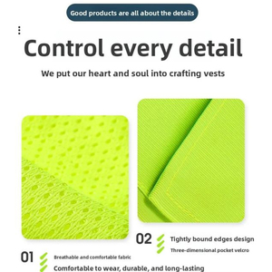 Veste de travail de sécurité réfléchissante pour hommes, en tissu tricoté 100% polyester haute visibilité, pour travaux de construction, avec logo personnalisé - Product Image 3
