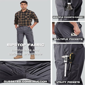 กางเกงคาร์โก้สำหรับวิ่งจ็อกเกอร์ของผู้ชายใหม่ฤดูใบไม้ร่วงกางเกงผ้าฝ้ายสไตล์วินเทจทรงหลวมเอวกลางน้ำหนักเบาซักได้สำหรับ100% - Product Image 5