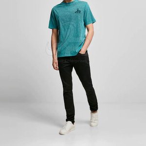 เสื้อยืดสตรีทแวร์ดีไซน์ล่าสุดสำหรับผู้ชาย ลายฟอกสี  ไซส์ผู้ใหญ่ สีพื้น - Product Image 6