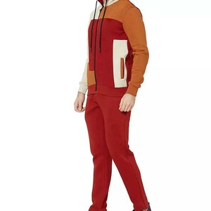 Conjunto de ropa deportiva de manga larga para hombre, chándal de 100% algodón con cremallera de Color y diseño único personalizado, OEM - Product Image 5