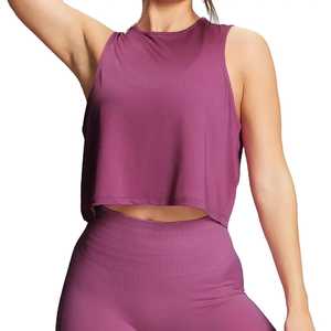 2025 haute qualité personnalisé été sans manches débardeur pour les femmes à la mode U cou haut court en gros Sexy conception unie - Product Image 1