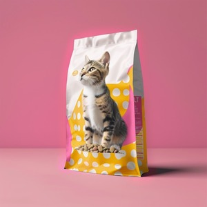 Fenêtre en PET à fond carré à fermeture éclair supérieure étanche à l'humidité de qualité alimentaire nourriture pour animaux de compagnie pour chat debout pochette à fond plat emballage gravure impression - Product Image 3