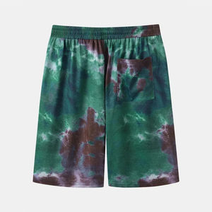 Logo personnalisé décontracté 100% coton polyester Tie Dye Shorts solide motif avec décoration en dentelle écologique sublimé - Product Image 2