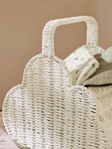 Cesta de papel de nube exquisita, cesto de almacenamiento hecho a mano, cesta organizadora en forma de nube de papel Natural para decoración de habitación de niños y guardería - Product Image 5