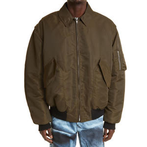 Blousons aviateur du meilleur fabricant tendance pour hommes avec logo personnalisé en toile à prix d'usine - Product Image 2