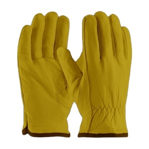 Premium Customizable Cowhide Grain Leather Safety <b>Gloves</b> Elastic Wristlet 11 oz Thickness Latex-Free for Driving Gardening - Product Image 6