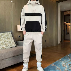 Survêtement personnalisé avec logo, pantalon de jogging coupe-vent respirant, ensemble deux pièces pour hommes, prix avantageux - Product Image 5