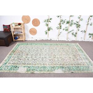 Alfombra de 5,6x8,7 pies, Alfombra Grande Vintage, Alfombra con Estampado Animal Verde - Product Image 2