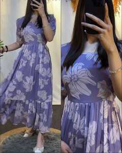 Robe Kurta/Kurti moderne en mousseline de soie Fox, tenue de soirée, robes d'été en 6 couleurs différentes - Product Image 6