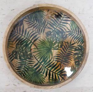 Vente en gros d'assiettes de fruits rondes en bois émaillé de qualité alimentaire au design moderne - Product Image 2