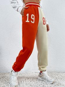 Pantalon de jogging en molleton de coton pour femme, taille haute, coupe ample, décontracté, hiver, sport, couleur unie, logo personnalisé, vente en gros OEM - Product Image 5