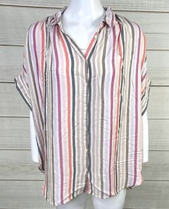 Blusa a Rayas con Botones para Mujer, Talla Grande XXL, Camisa Pastel de la Mejor Calidad, Camisas al por Mayor para Mujer, ODM - Product Image 5