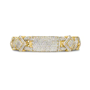 Bracelet à maillons cubains en diamant Moissanite Argent S925 Plaqué or 18 carats Bijoux Hip Hop Bracelet de fête style glacé pour hommes - Product Image 4
