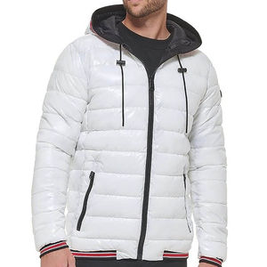 High Quality OEM Eco-Friendly Stand Collar <b>White</b> Winter Bubble Plus Size Custom <b>Men</b> Shiny <b>Puffer</b> Outdoor <b>Jackets</b> - Product Image 1
