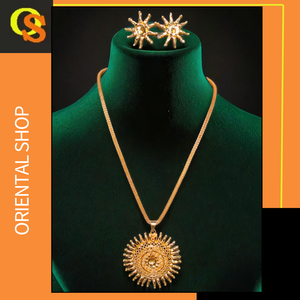 ชุดต่างหูสร้อยคอชุบทอง22K ชุดต่างหูสร้อยคอสไตล์อินเทรนด์ - Product Image 2