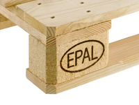 Palette Euro en bois de pin à 4 entrées, 1200x800mm, double face, EPAL Allemagne, pour transport de marchandises, marque WOOD PALLETS