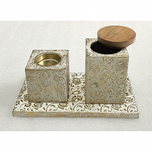 Quemador de Incienso de Metal y MDF Estilo Árabe, Ecológico, Hecho a Mano, Religioso, para Hogar, Hoteles, Oficina, Decoración de Mesa - Product Image 2