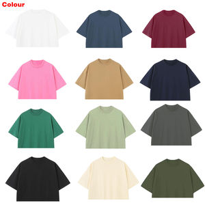 Haut court pour femmes meilleure vente été surdimensionné t-shirt haute qualité Crop hauts t-shirt personnalisé 230gsm Vintage femmes t-shirts sexy - Product Image 3