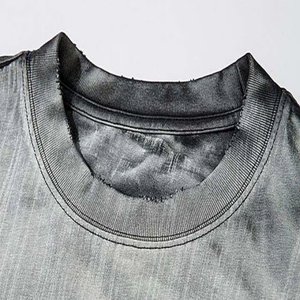 Camisa de cuello liso de gran tamaño 100% algodón de peso pesado logotipo personalizado Tie Dye estampado tela de punto Unisex de alta calidad su propio diseño - Product Image 3