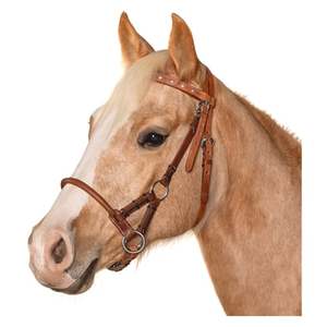 Western Sidepull Made of High-quality Cowhide the <b>Headband</b> Is Decorated with White and Turquoise Stones. - Product Image 2