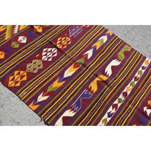 Turkish Area Rug, 4.3x8.6 ft Vintage Rug, <b>Red</b> Polka dot <b>Wool</b> Rug - Product Image 5