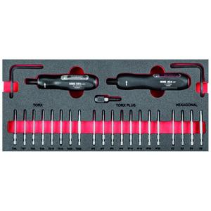 Surtido de módulos de espuma bicolor Usag con destornillador de torsión y puntas (23 piezas) Juego de Herramientas - Product Image 1